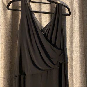 Anne Klein Sleeveless Black Knit Jumpsuit Sz 14